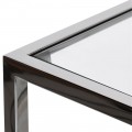 Konzolový stolek ve stylu art deco s chromovou konstrukcí a skleněnými deskami 160 cm