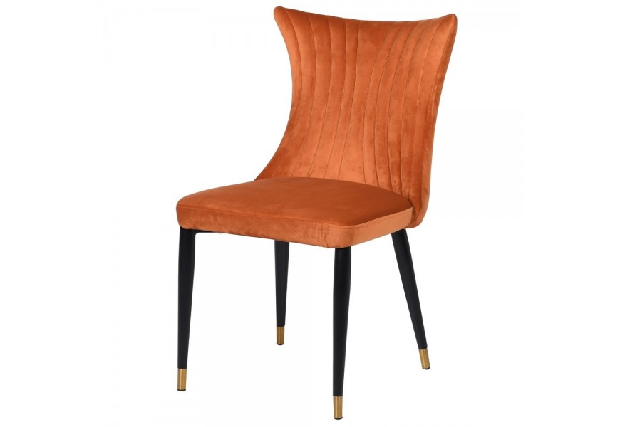 Designová jídelní židle Primadonna se zaoblenou zádovou opěrkou v oranžové barvě