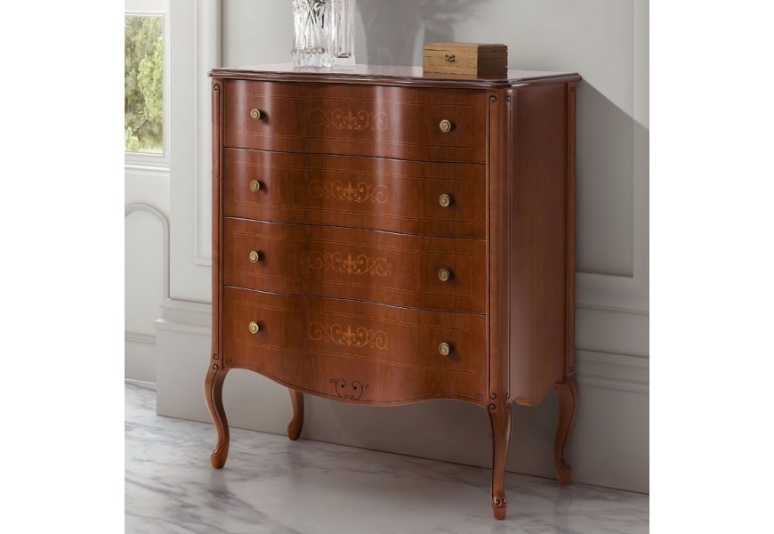 Luxusn&iacute; rustik&aacute;ln&iacute; komoda RUSTICA vyřez&aacute;van&aacute; klasick&yacute; styl 74cm