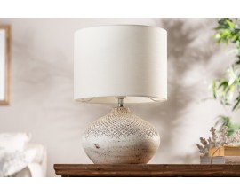 Provensálská béžová noční lampa Randera s terakotovou podstavou a jutovým stínidlem 43cm 