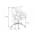 Moderní designová bílá kancelářská židle Tapiq na kolečkách 81cm