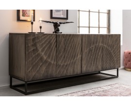 Art-deco luxusní příborník Cumbria z masivního dřeva v šedém odstínu 177cm