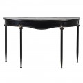 Exkluzivní konzolový stolek Aspen ve vintage stylu z kovu černé barvy a vyřezávanými nožičkami