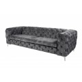 Chesterfield luxusní sedačka Modern Barock v tmavě šedé barvě se sametovým potahem 240cm