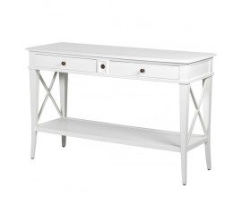 Provensálský konzolový stolek Amarante z masivního dřeva se zásuvkami v bílé barvě 120 cm