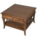 Přírodní noční stolek z masivního dřeva se zásuvkou 65 cm
