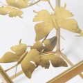Art-deco set dvou příručních stolků Papillon ve zlaté barvě s motýlím vzorem