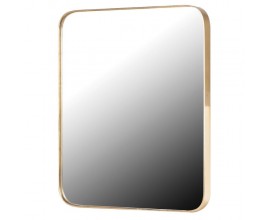 Art-deco designové nástěnné zrcadlo Viviane se zlatým kovovým rámem 60cm