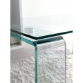 Designový skleněný jídelní stůl Cristallere v obdélníkovém tvaru se skleněnými nožičkami 160cm