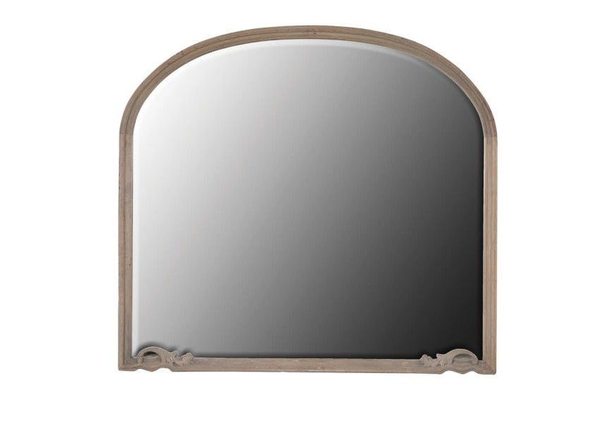 Venkovské nástěnné zrcadlo Kolonial s dřevěným rámem půlobloukového tvaru s vyřezáváním prvky 93cm