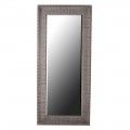 Designové obdélníkové zrcadlo Perilla s šedým rámem s ornamentálním zdobením