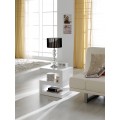 Designový lesklý moderní příruční stolek Danea bílé barvy ve tvaru písmene Z