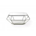 Designový geometrický konferenční stolek Adorno ze skla a kovu