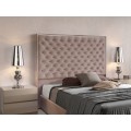 Luxusní manželská postel Melody s čalouněným čelem s nadčasovým chesterfield prošíváním 150-180cm