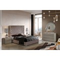 Exkluzivní čalouněná manželská postel Melody s chesterfield prošíváním v moderním stylu