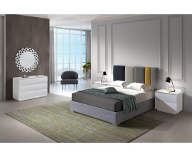 Moderní čalouněná manželská postel Margot se sivým prošíváním a s úložným prostorem 150-180cm