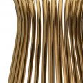 Art deco kulatý jídelní stůl Aurelia se zlatou kovovou podstavou ve tvaru přesýpacích hodin a skleněnou deskou 100 cm