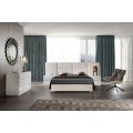 Moderní luxusní postel Sara s rozšířeným čelem s čalouněním z ekokůže a s úložným prostorem 140-180cm
