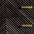 Art-deco luxusní černá masivní komoda Romienn se šuplíky na zlatých nohou 95cm