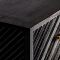 Art-deco luxusní černá masivní komoda Romienn se šuplíky na zlatých nohou 95cm