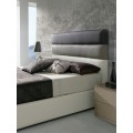 Kožená dizajnová postel Desiree s prošívaným čelem a s úložným prostorem 90-180cm