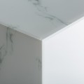 Art-deco luxusní bílý podstavec Moraira s mramorovým efektem a zlatou podstavou 91cm