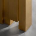 Art-deco skleněný černý jídelní stůl Moraira se zlatým kovovým nohama 220cm