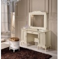 Luxusní rustikální toaletní stolek Emociones z masivního dřeva se šuplíkem a dvířky 120 cm