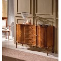 Luxusní rustikální příborník Clasica z masivního dřeva se čtyřmi zásuvkami a dvěma skříňkami 133 cm