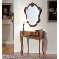 Rustikální nástěnné zrcadlo Clasica s vyřezávaným rámem z masivního dřeva 83cm
