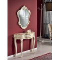 Rustikální luxusní konzolový stolek Clasica z masivního dřeva hnědé barvy s ornamentálním zdobením 88cm