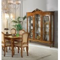 Luxusní klasická čalouněná jídelní židle Clasica z dřevěného masivu s vyřezávanou výzdobou 100cm