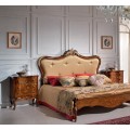 Luxusní klasická manželská postel Clasica z dřevěného masivu s barokní vyřezávanou výzdobou a zlatými detaily 180cm