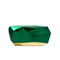 Luxusní moderní postříbřená komoda ve stylu art-deco z masivního dřeva s pozlacenou podstavou Diamond Emerald