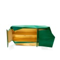 Vnitřek police luxusní komody Diamond Emerald zdobený plátkovým zlatem
