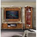 Luxusní barokní vyřezávaná zástěna za televizi Pasiones z masivního dřeva s ornamentálním zdobením 150cm