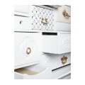 Luxusní bílá masivní komoda Mondrian v prestižním provedení s designovými zásuvkami 186cm
