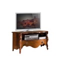 Rustikální luxusní TV stolek Pasiones z masivního dřeva s poličkou a šuplíkem 107cm