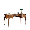 Rustikální luxusní psací stůl Pasiones z masivního dřeva a vyřezávanými nožičkami s pěti zásuvkami 150cm