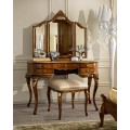 Barokní luxusní toaletní stolek Pasiones z masivního dřeva oválného tvaru s pěti zásuvkami 127cm