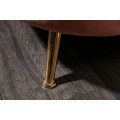 Art-deco jedinečná starorůžová sametová sedačka Meridea na nožičkách zlaté barvy 220cm