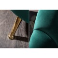 Art-deco stylová tyrkysová sametová sedačka Meridea na nožičkách zlaté barvy 220cm