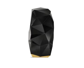 Luxusní art-deco černý podlahový trezor na pozlacené vyřezávané podstavě asymetrickou konstrukcí Diamond