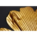 Moderní florální nástěnná kovová dekorace Biloba I zlaté barvy 110cm