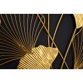 Moderní florální nástěnná kovová dekorace Biloba I zlaté barvy 110cm