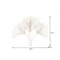 Moderní florální nástěnná kovová dekorace Biloba III zlaté barvy 90cm