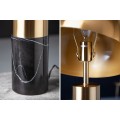 Art-deco moderní stolní lampa Jaspeado v černo-zlaté barvy s kulatým kovovým stínítkem 35cm