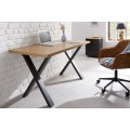 Industriální kancelářský stůl Steele Craft ze dřeva s překříženýma černými nohami z kovu 140cm