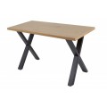 Industriální kancelářský stůl Steele Craft ze dřeva s překříženýma černými nohami z kovu 140cm