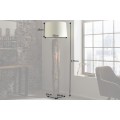 Moderní designová stojací lampa Adelise v etno stylu s dřevěnou podstavou as bílým stínítkem 177cm